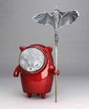Angry Cat Spirit - with bat staff and red flake robe